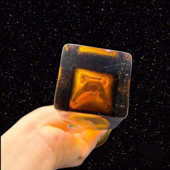 Bo Borgstrom Jack In The Pulpit Vase Aseda Glasbruk Swedish Glass Amber Clear - Picture 13 of 15